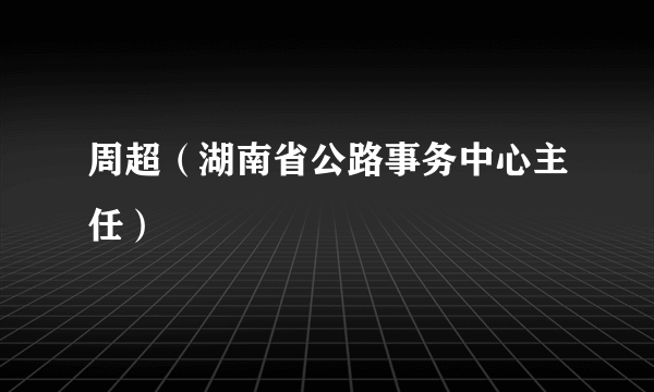 周超（湖南省公路事务中心主任）