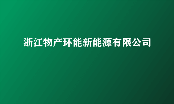 浙江物产环能新能源有限公司