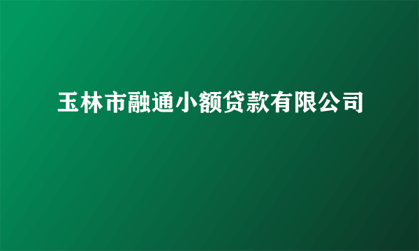 什么是玉林市融通小额贷款有限公司