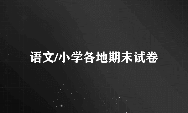 什么是语文/小学各地期末试卷