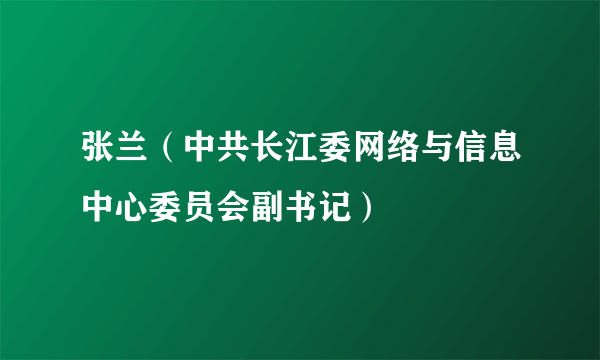 张兰（中共长江委网络与信息中心委员会副书记）