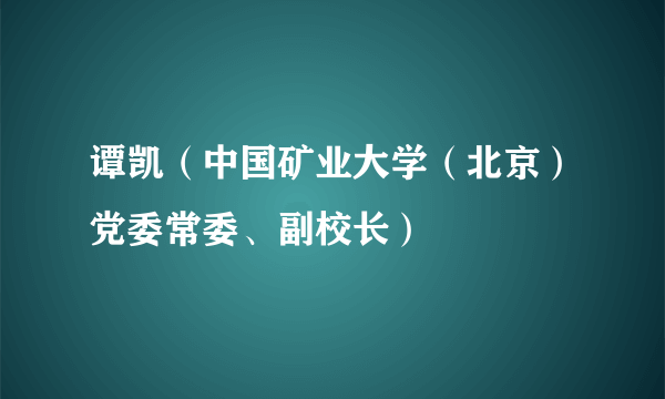 谭凯（中国矿业大学（北京）党委常委、副校长）