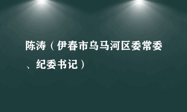 陈涛（伊春市乌马河区委常委、纪委书记）