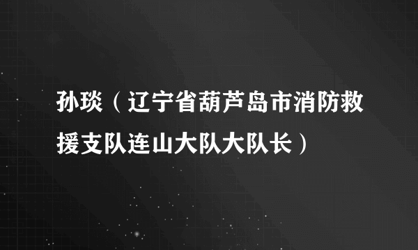 孙琰（辽宁省葫芦岛市消防救援支队连山大队大队长）