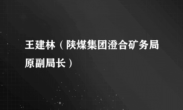 王建林（陕煤集团澄合矿务局原副局长）