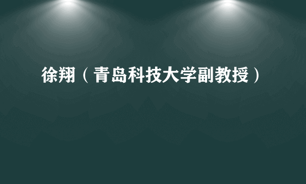 徐翔（青岛科技大学副教授）