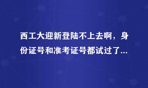 西工大迎新登陆不上去啊，身份证号和准考证号都试过了，都不行啊！！！