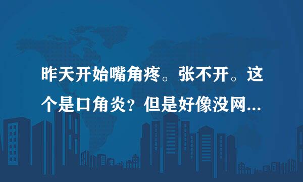 昨天开始嘴角疼。张不开。这个是口角炎？但是好像没网上图片那么严重。是轻微的？是吃维生素b2么？