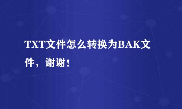 TXT文件怎么转换为BAK文件，谢谢！