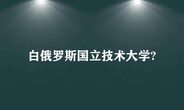 白俄罗斯国立技术大学?