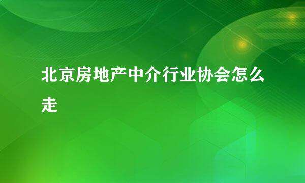 北京房地产中介行业协会怎么走