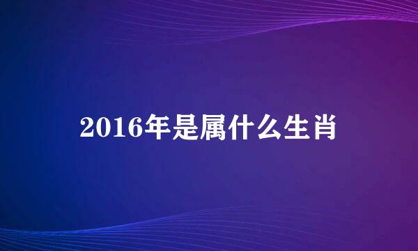 2016年是属什么生肖