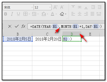 EXCEL表日期按按月递增