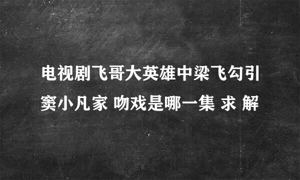 电视剧飞哥大英雄中梁飞勾引窦小凡家 吻戏是哪一集 求 解