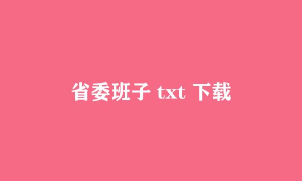 省委班子 txt 下载