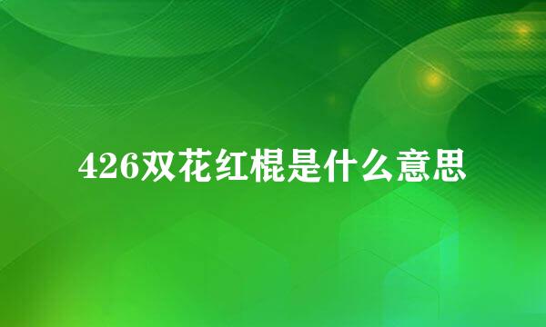 426双花红棍是什么意思