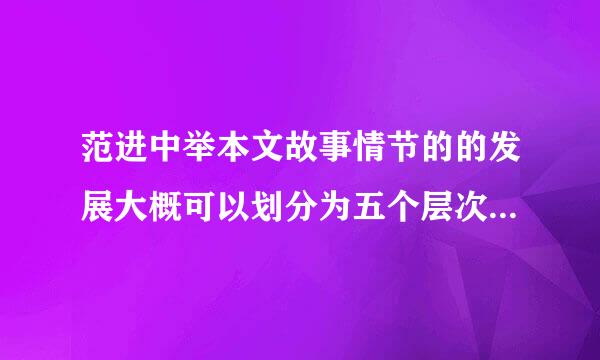 范进中举本文故事情节的的发展大概可以划分为五个层次请两句话概括每个层次的主要内容