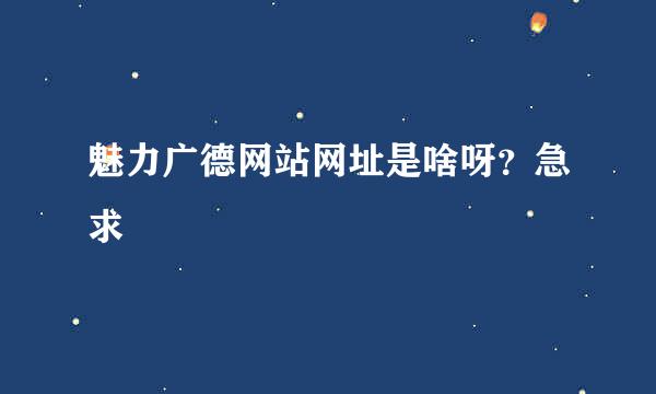 魅力广德网站网址是啥呀？急求