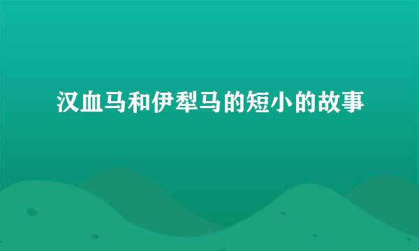 汉血马和伊犁马的短小的故事