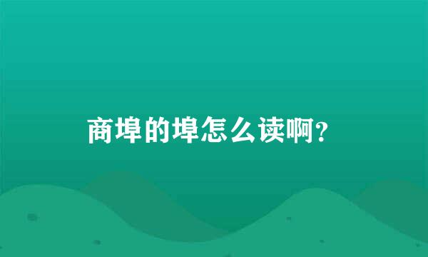 商埠的埠怎么读啊？