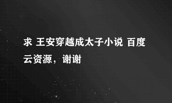 求 王安穿越成太子小说 百度云资源，谢谢