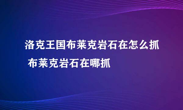 洛克王国布莱克岩石在怎么抓 布莱克岩石在哪抓