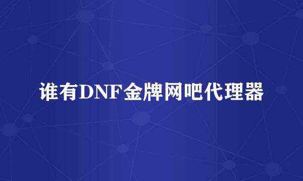 谁有DNF金牌网吧代理器