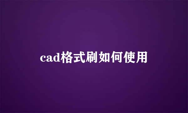 cad格式刷如何使用