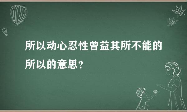 所以动心忍性曾益其所不能的所以的意思？