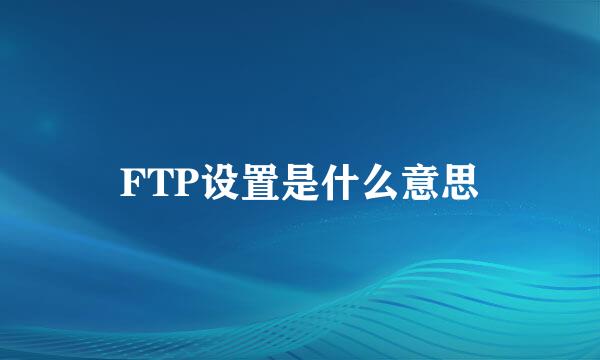 FTP设置是什么意思