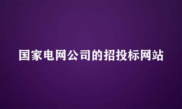 国家电网公司的招投标网站