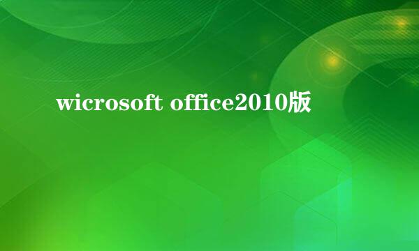 wicrosoft office2010版