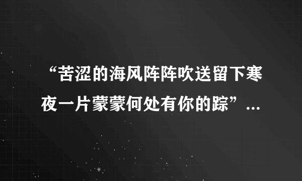 “苦涩的海风阵阵吹送留下寒夜一片蒙蒙何处有你的踪”这句歌词出自什么歌？