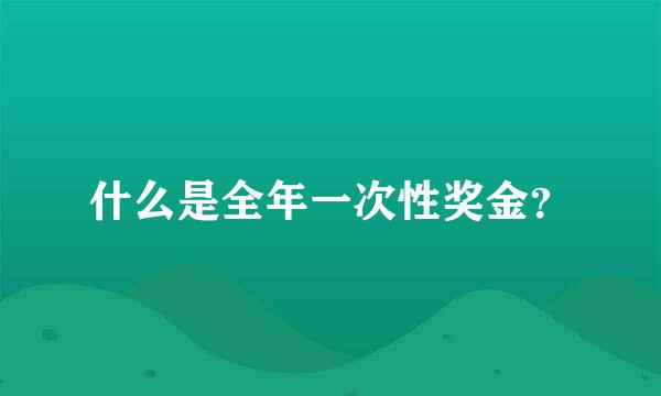 什么是全年一次性奖金？