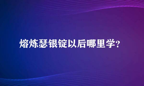 熔炼瑟银锭以后哪里学？