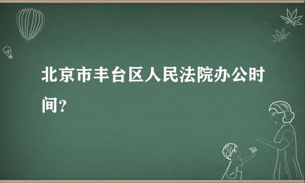 北京市丰台区人民法院办公时间？