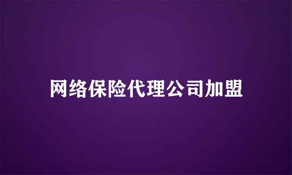 网络保险代理公司加盟