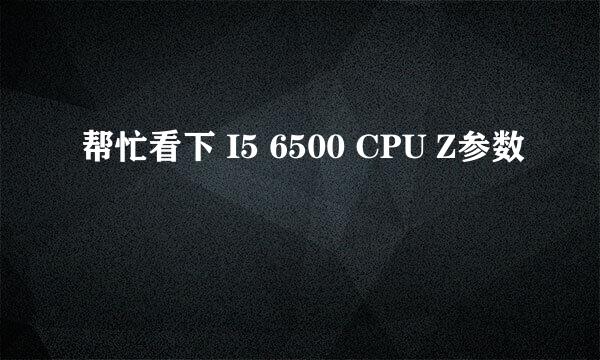 帮忙看下 I5 6500 CPU Z参数