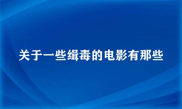 关于一些缉毒的电影有那些