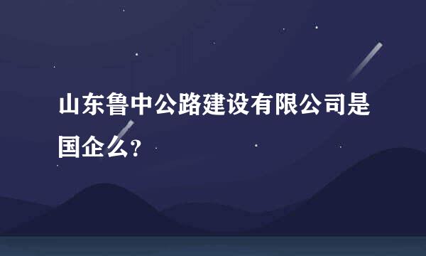 山东鲁中公路建设有限公司是国企么？