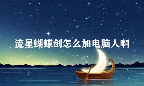 流星蝴蝶剑怎么加电脑人啊