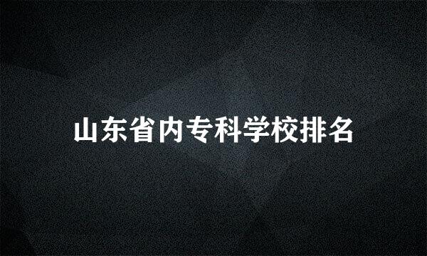 山东省内专科学校排名