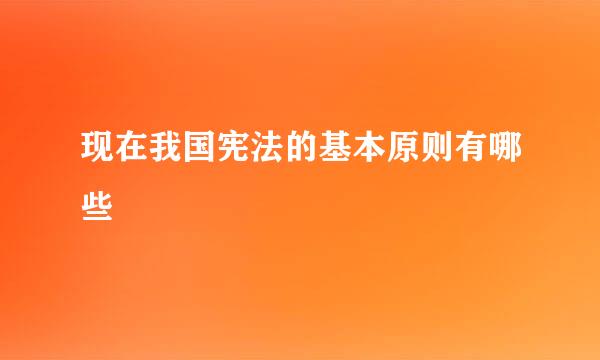 现在我国宪法的基本原则有哪些