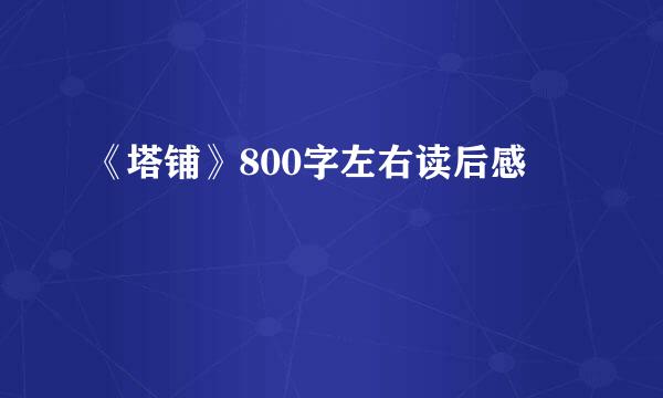 《塔铺》800字左右读后感