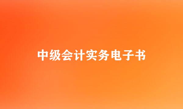 中级会计实务电子书