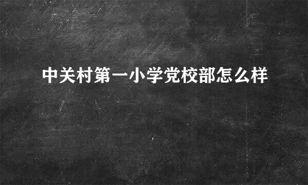 中关村第一小学党校部怎么样