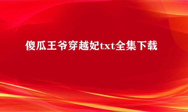 傻瓜王爷穿越妃txt全集下载