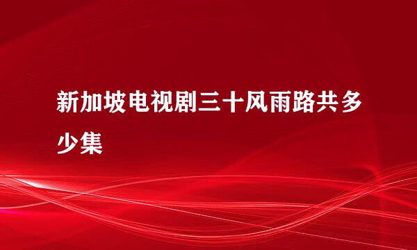 新加坡电视剧三十风雨路共多少集