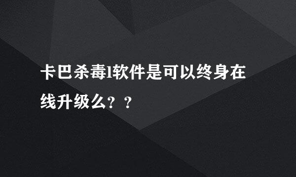 卡巴杀毒l软件是可以终身在线升级么？？