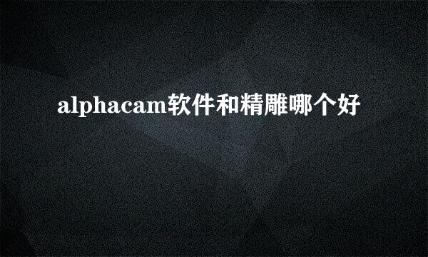 alphacam软件和精雕哪个好